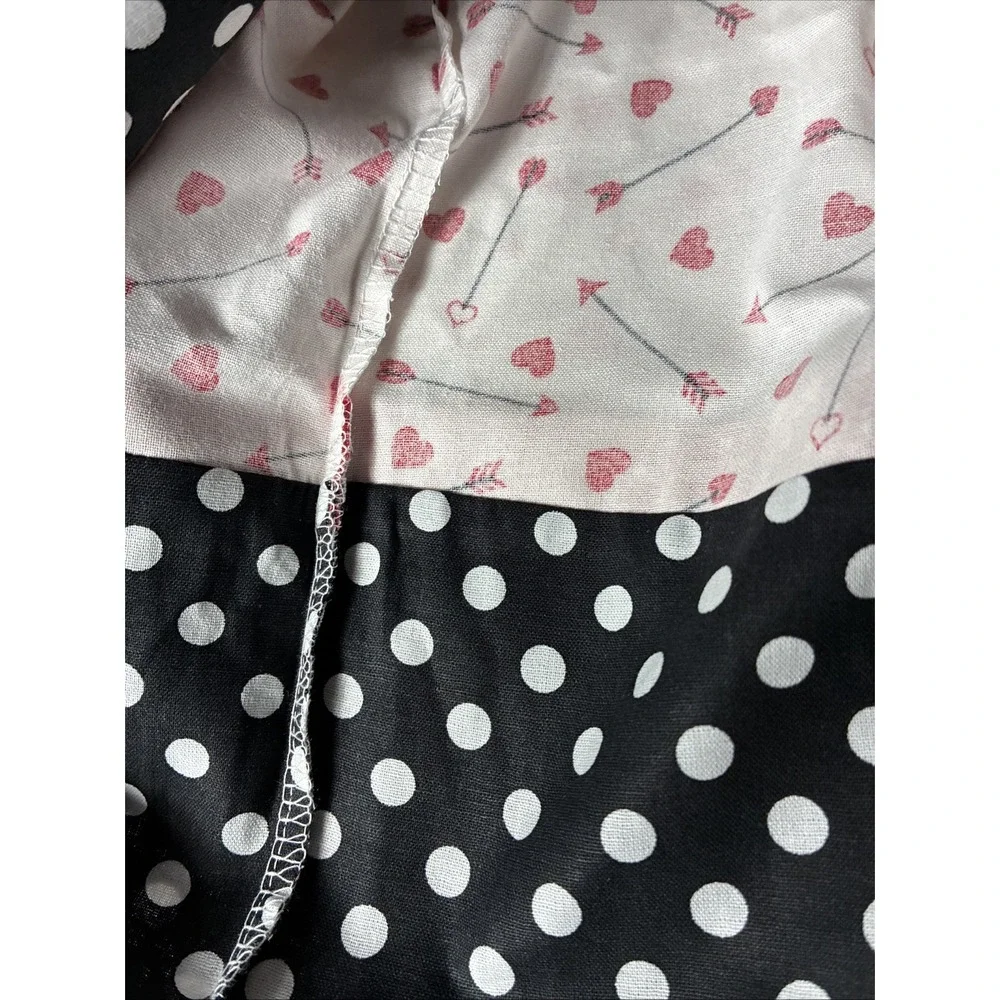 Valentine Hearts Red White Black Set of 2 Standard Pillowcases Homemade